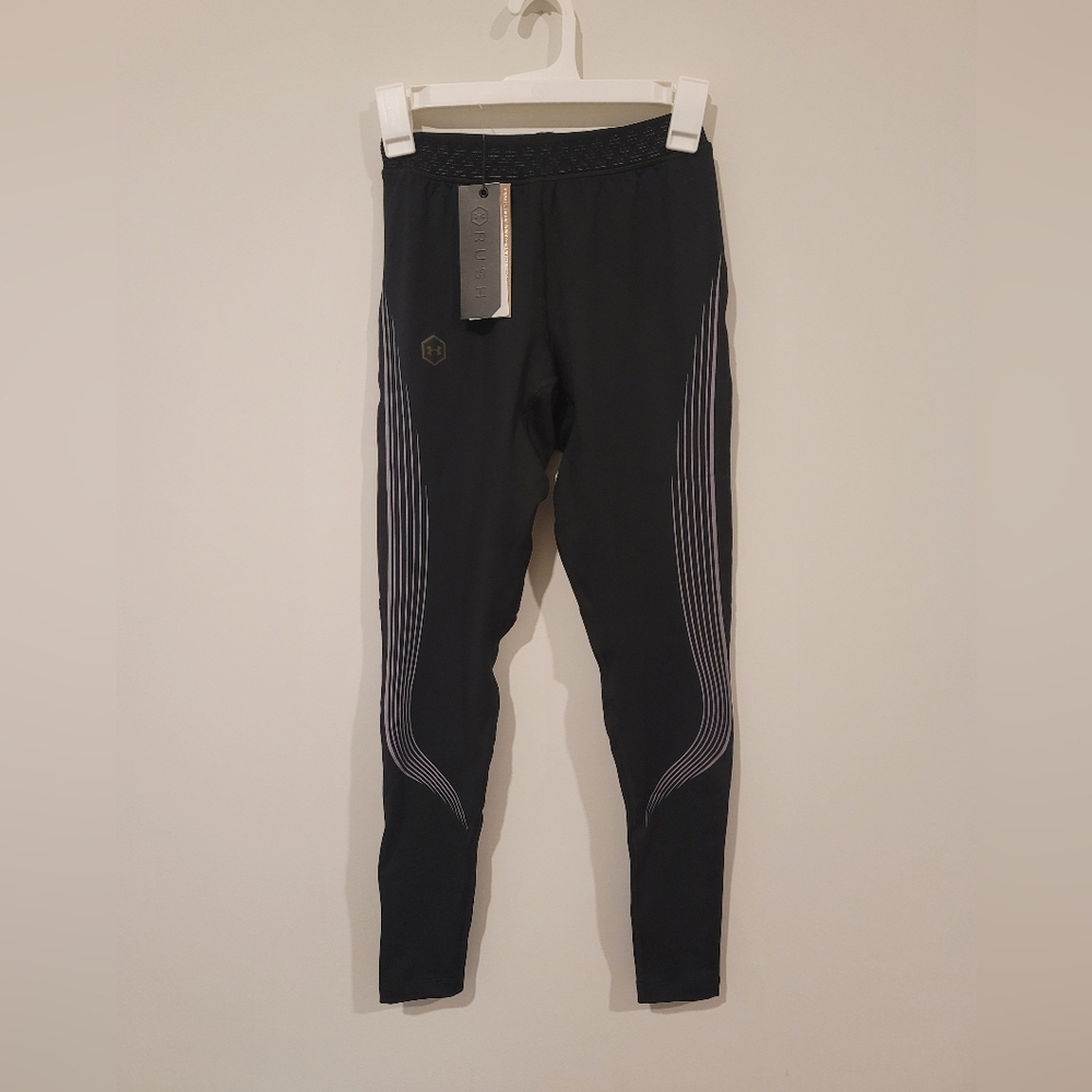 Under Armour RUSH Run Stamina Black Leggings Tight Small Size